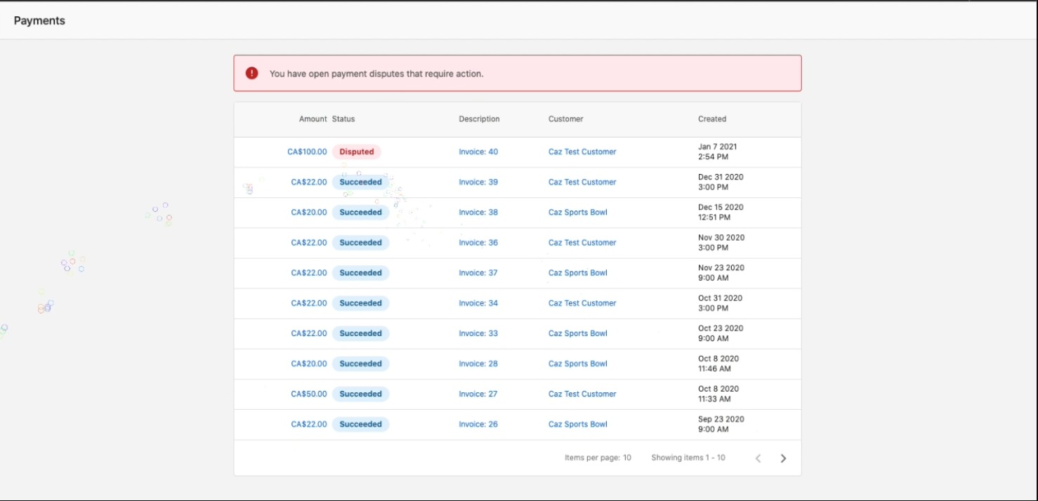 Disputes section in the Merchant Portal
