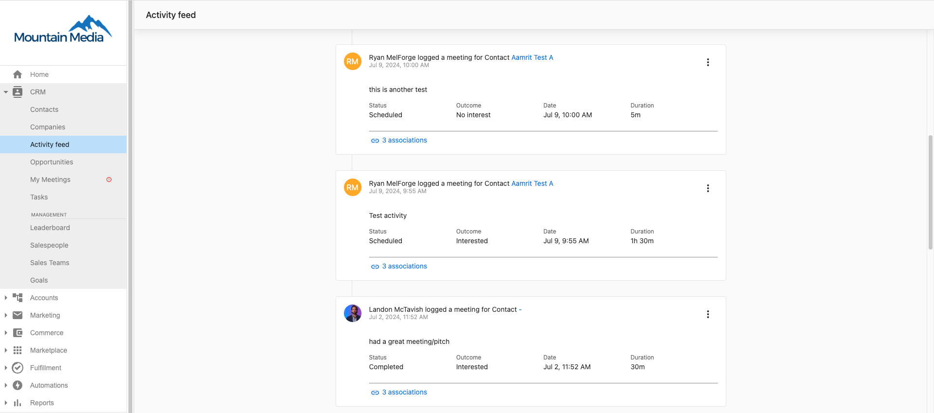 Activity Feed Navigation