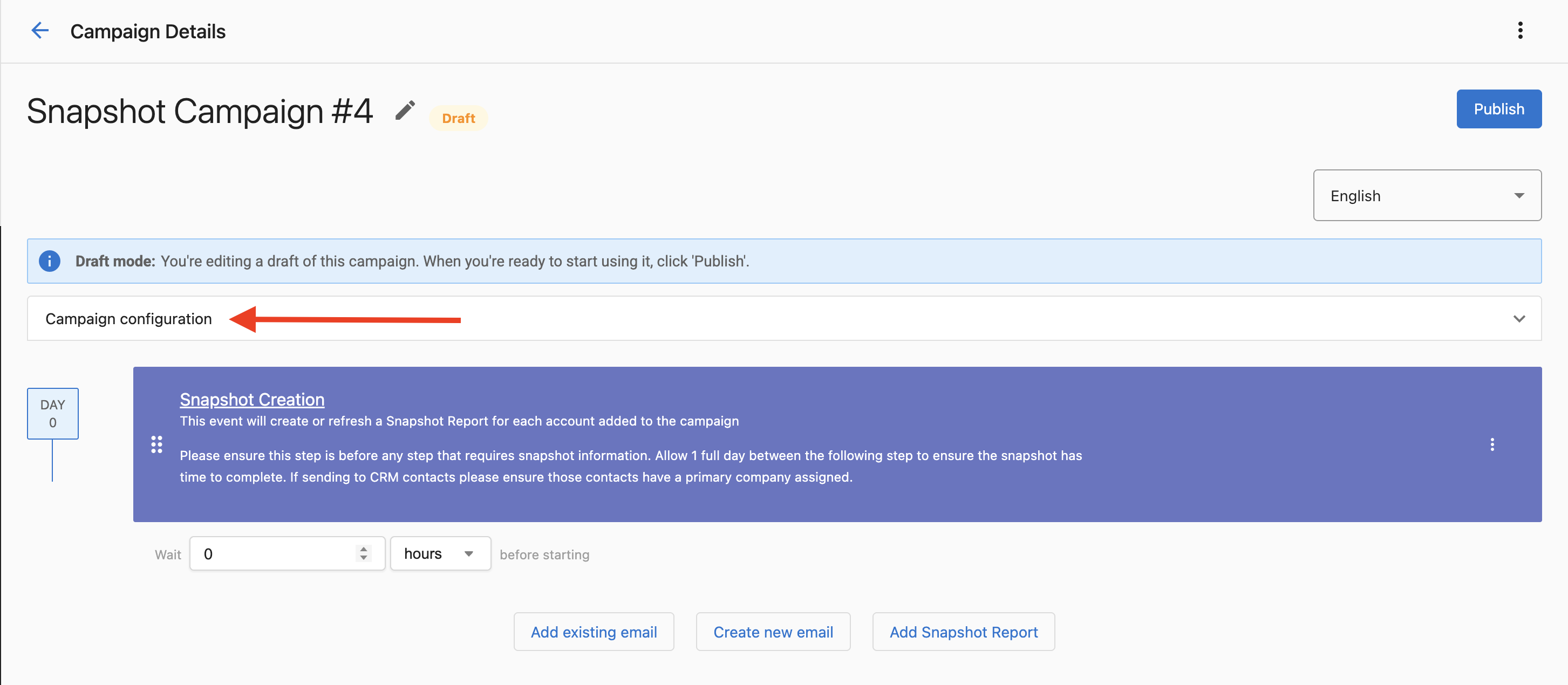 Campaign configuration settings
