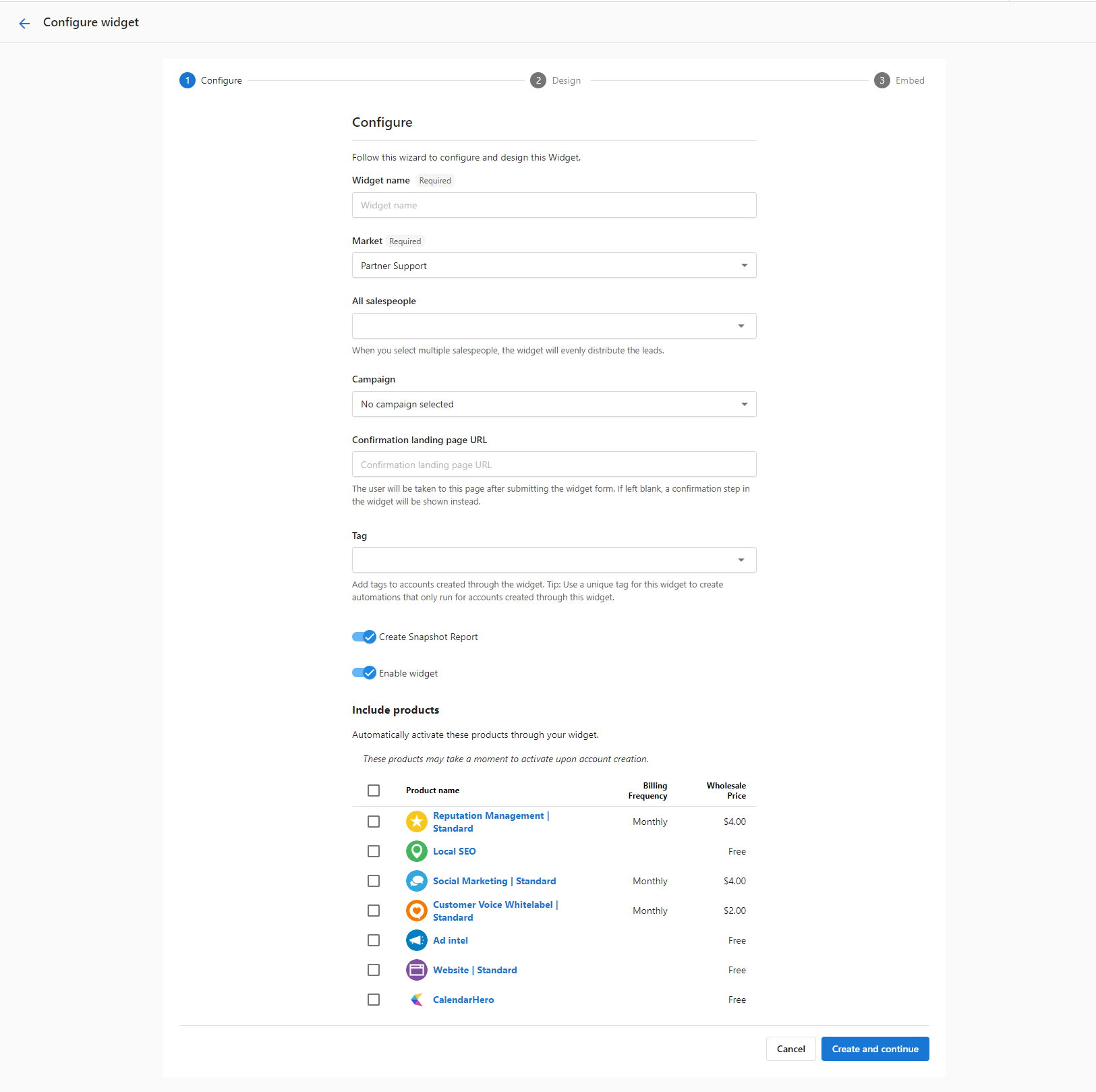 Configure your widget