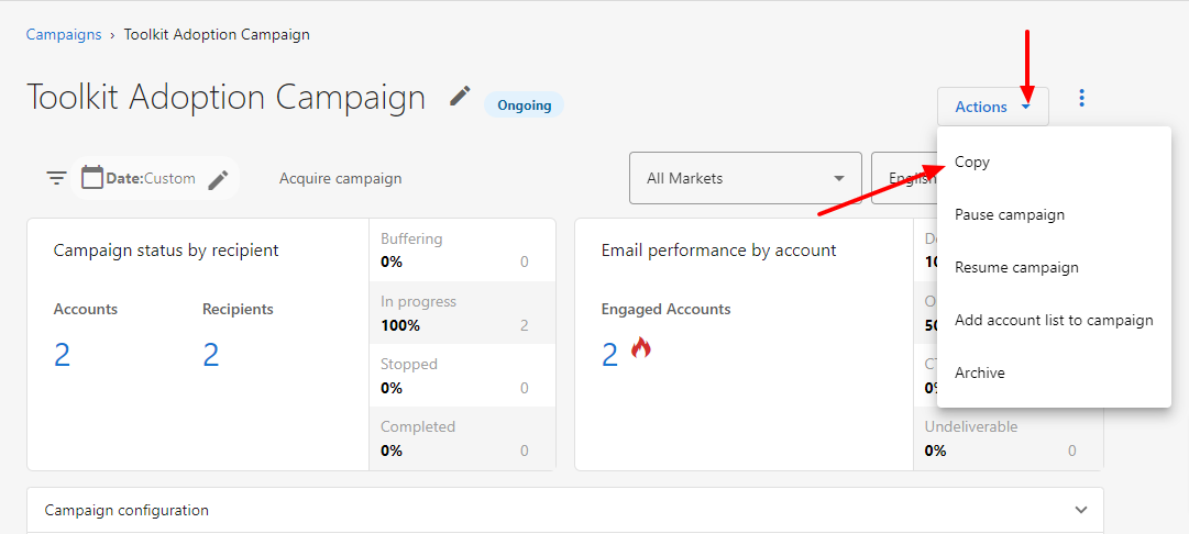 Copy Campaign Action
