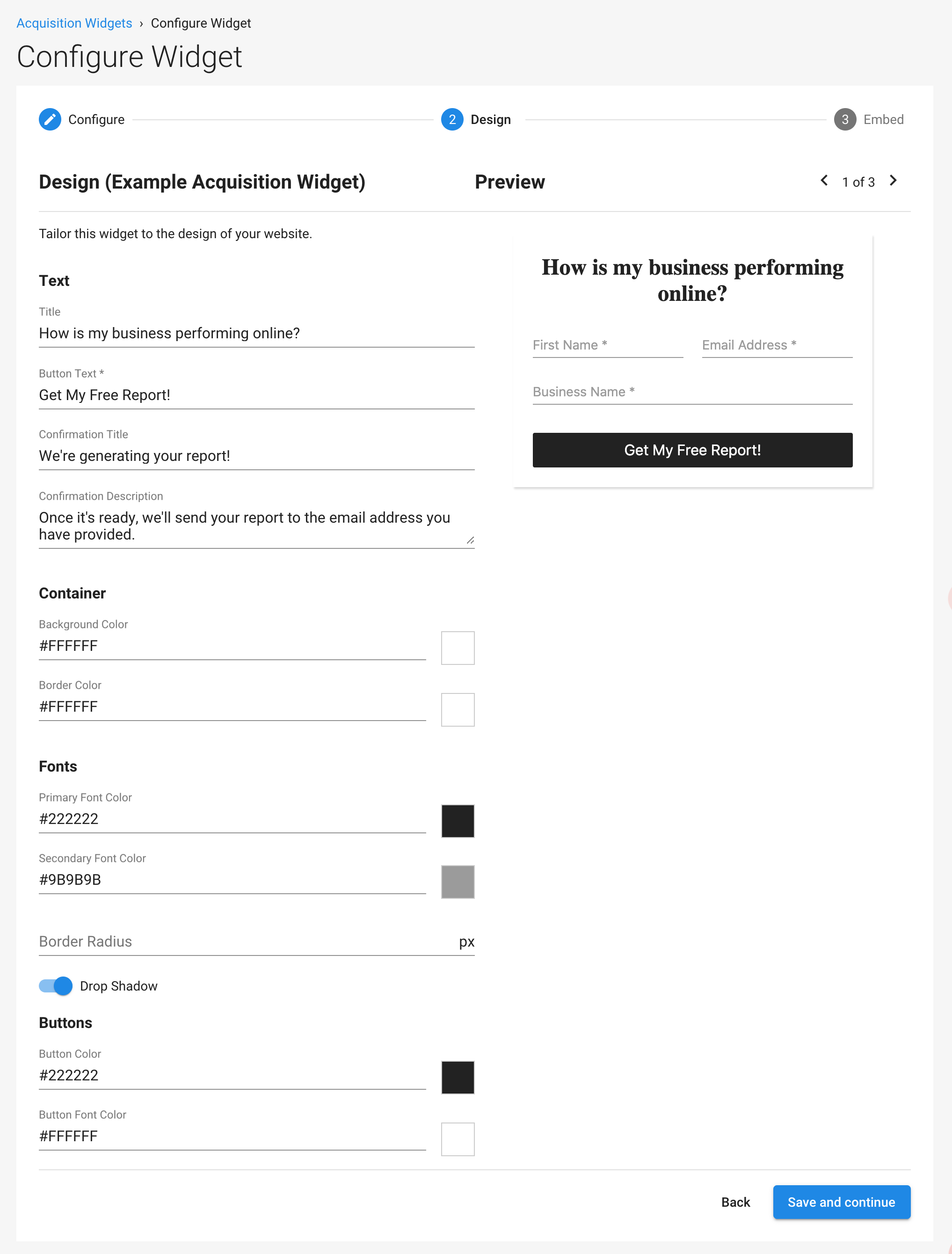 Design your widget