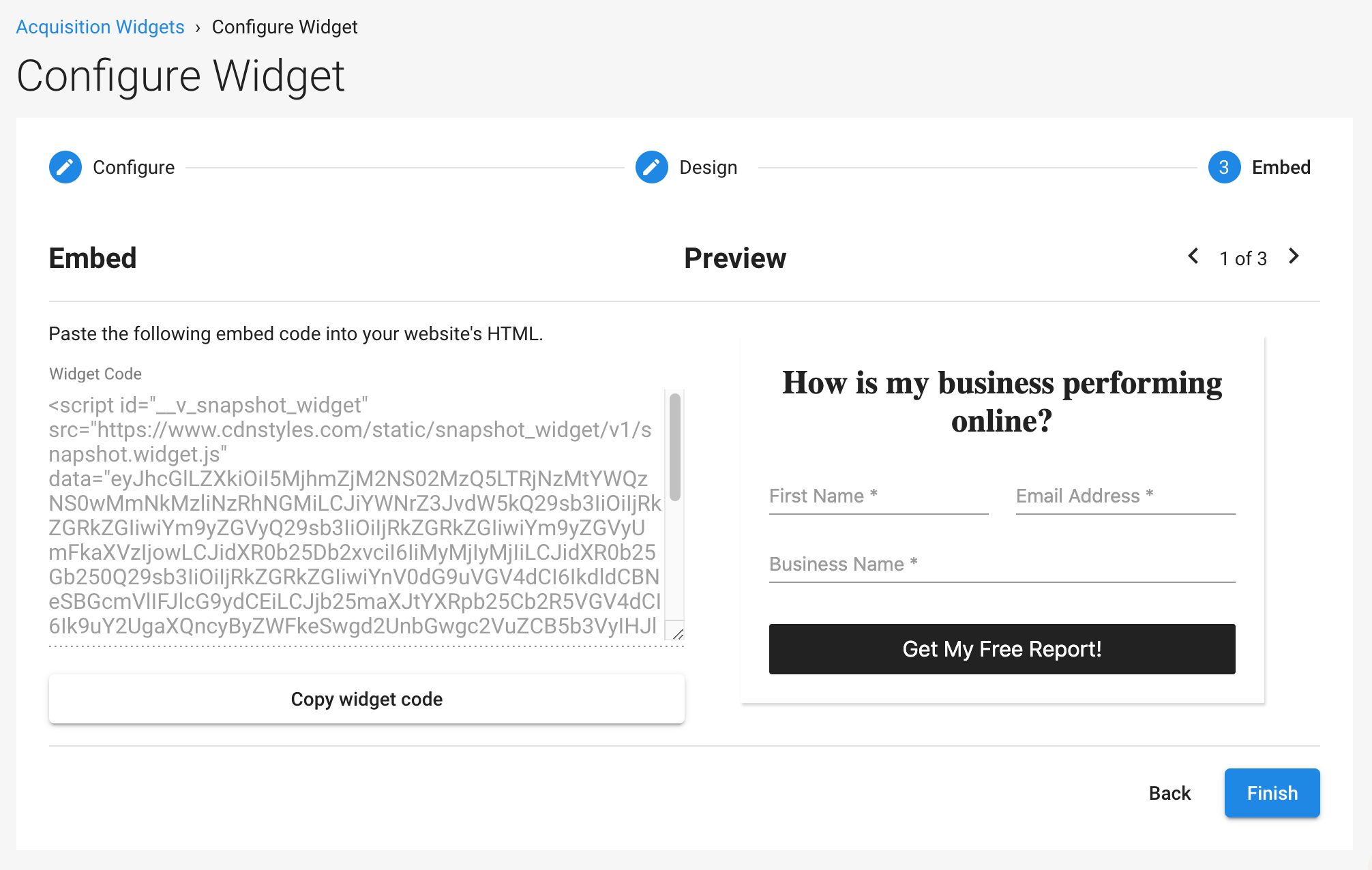 Embed your widget