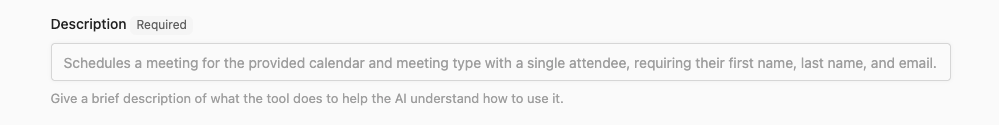 Tool description example