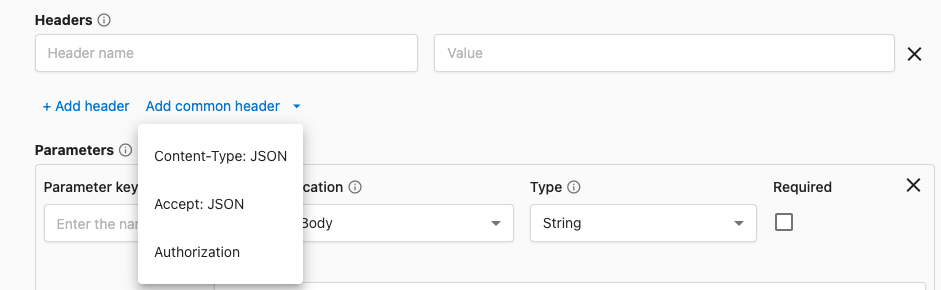 Tool headers example