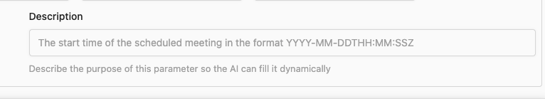 Parameter description example