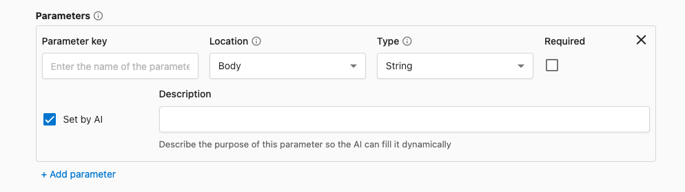 Tool parameters example