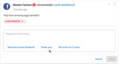 Use suggested response button