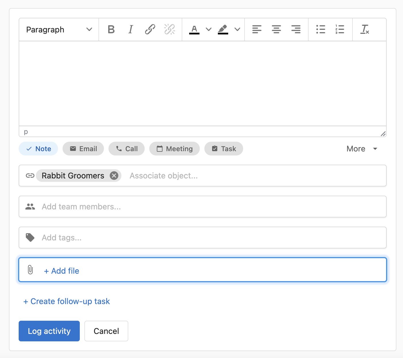 Add file to activity