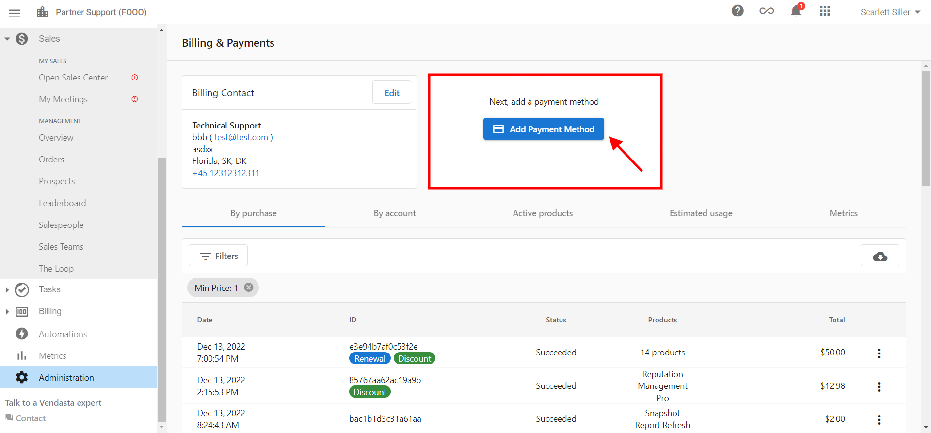 Add Payment Method screen