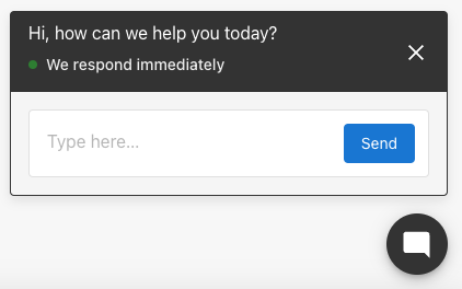 AI-assisted web chat widget interface