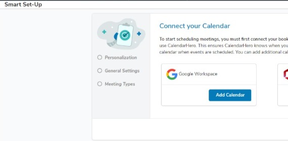 CalendarHero dashboard