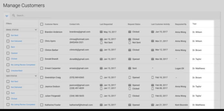 Filtering customers by tags