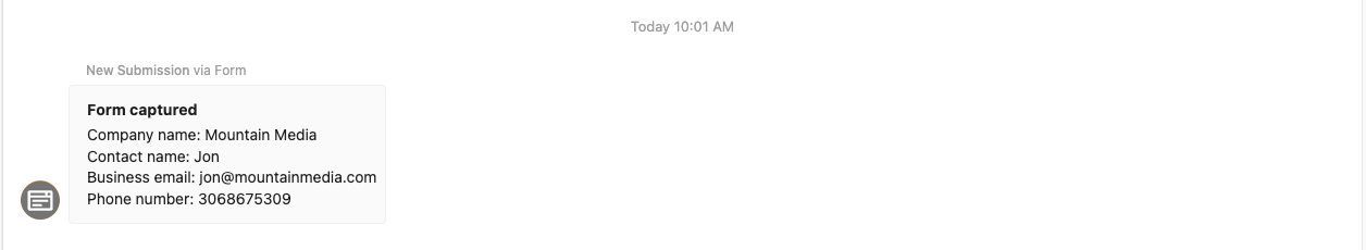 Conversations form submission