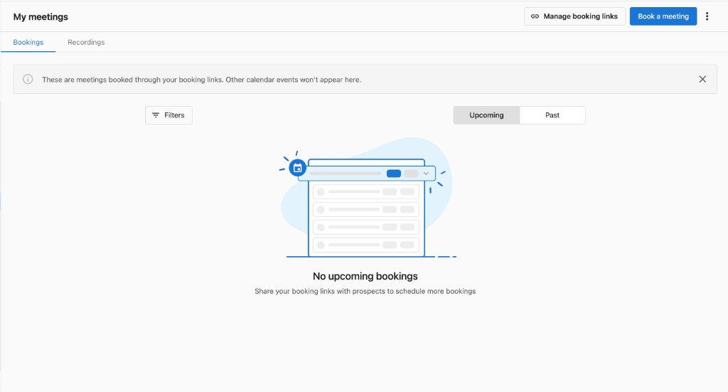 Creating a new booking link