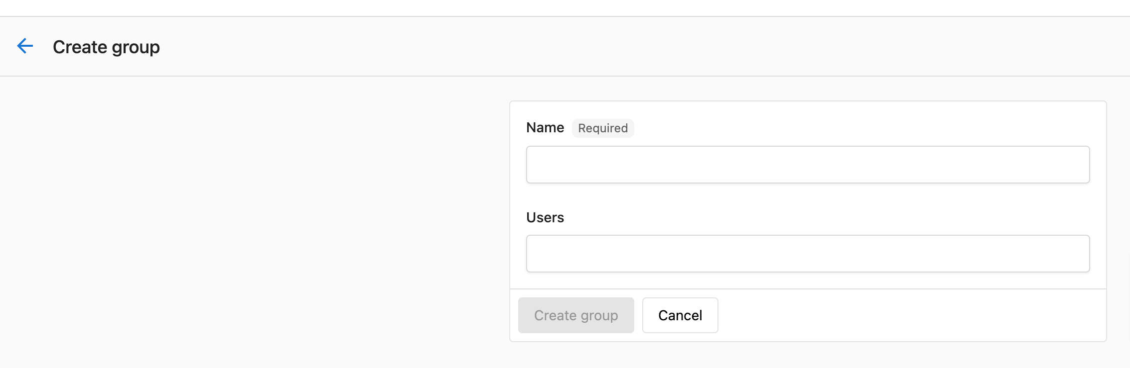 Create group interface