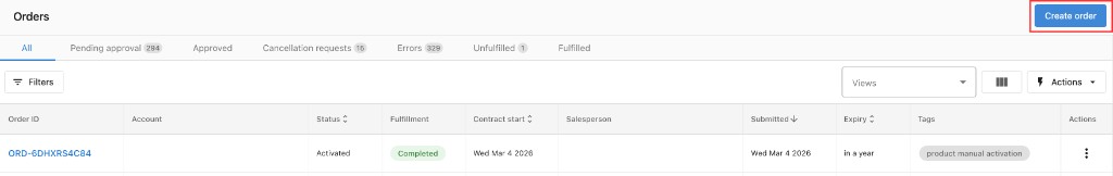 Create Sales Order Button