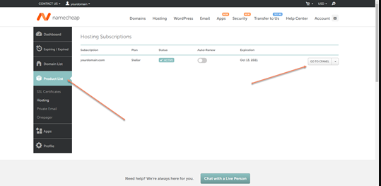 Navigate to Advanced DNS in Namecheap