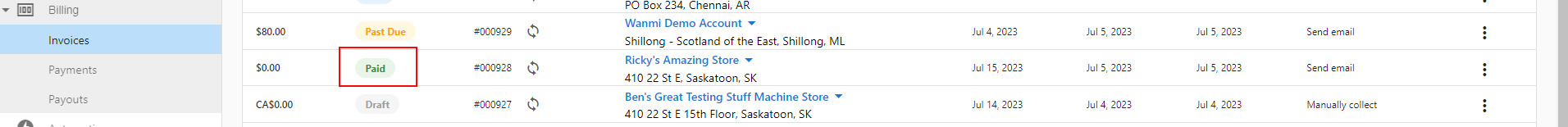 Invoice status cannot be changed after marked as paid