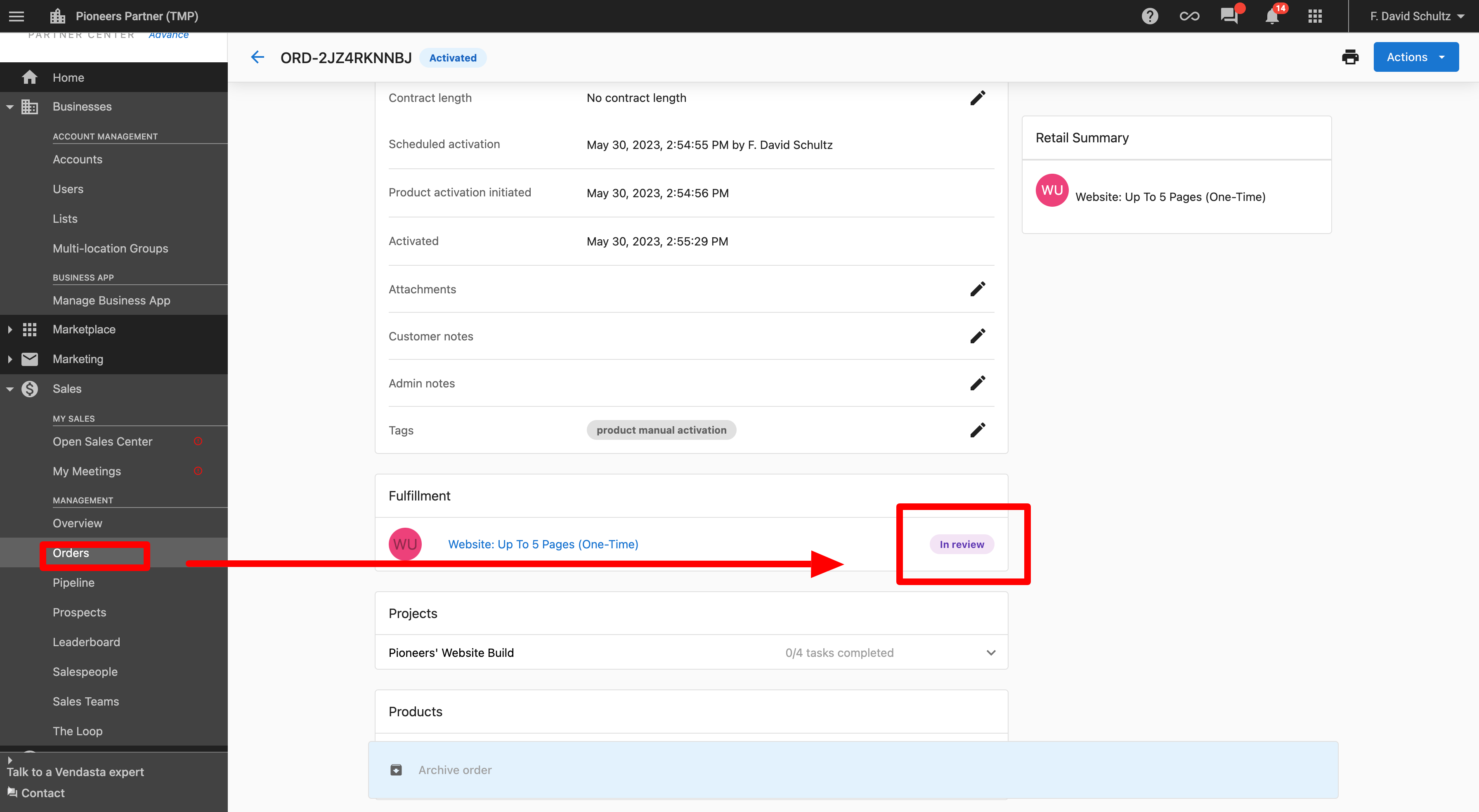 Notifications and tracking for fulfillment forms