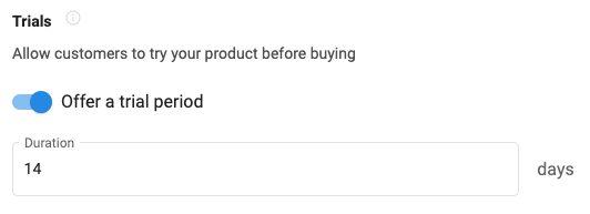 Pricing and Trials