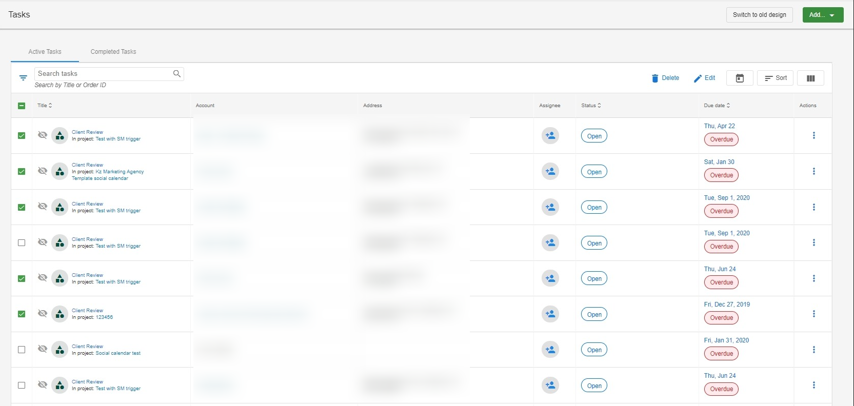 Select Tasks to Edit