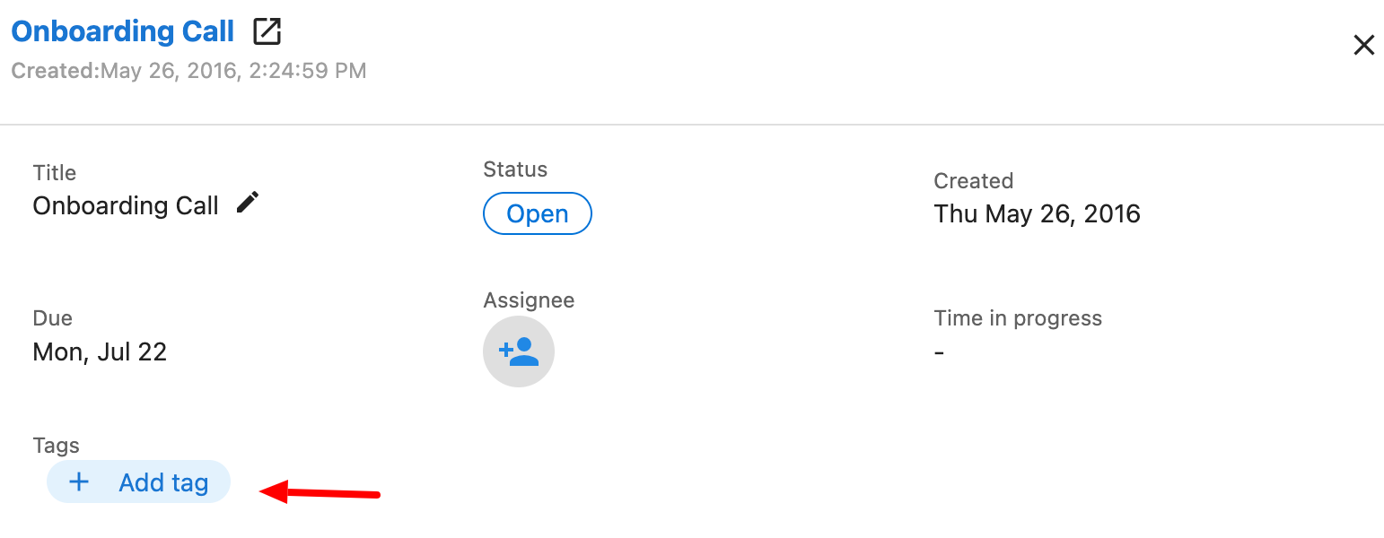 Adding tags to an existing task