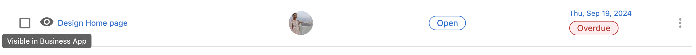 Business App visibility toggle