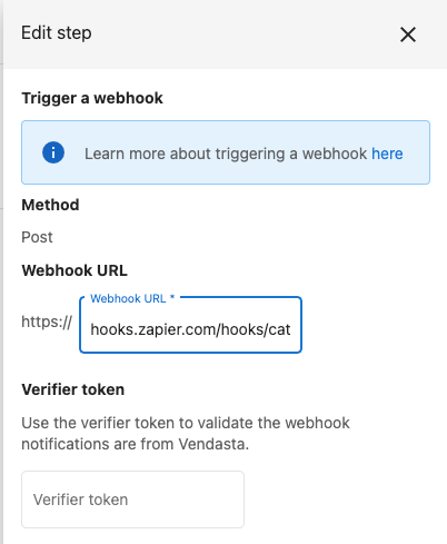 Copy webhook URL