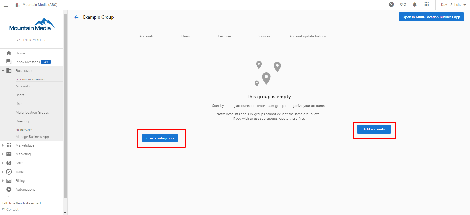 Add Accounts to Group