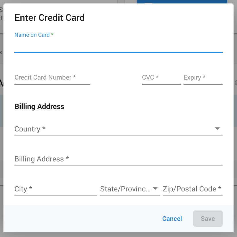 Add Payment Method form