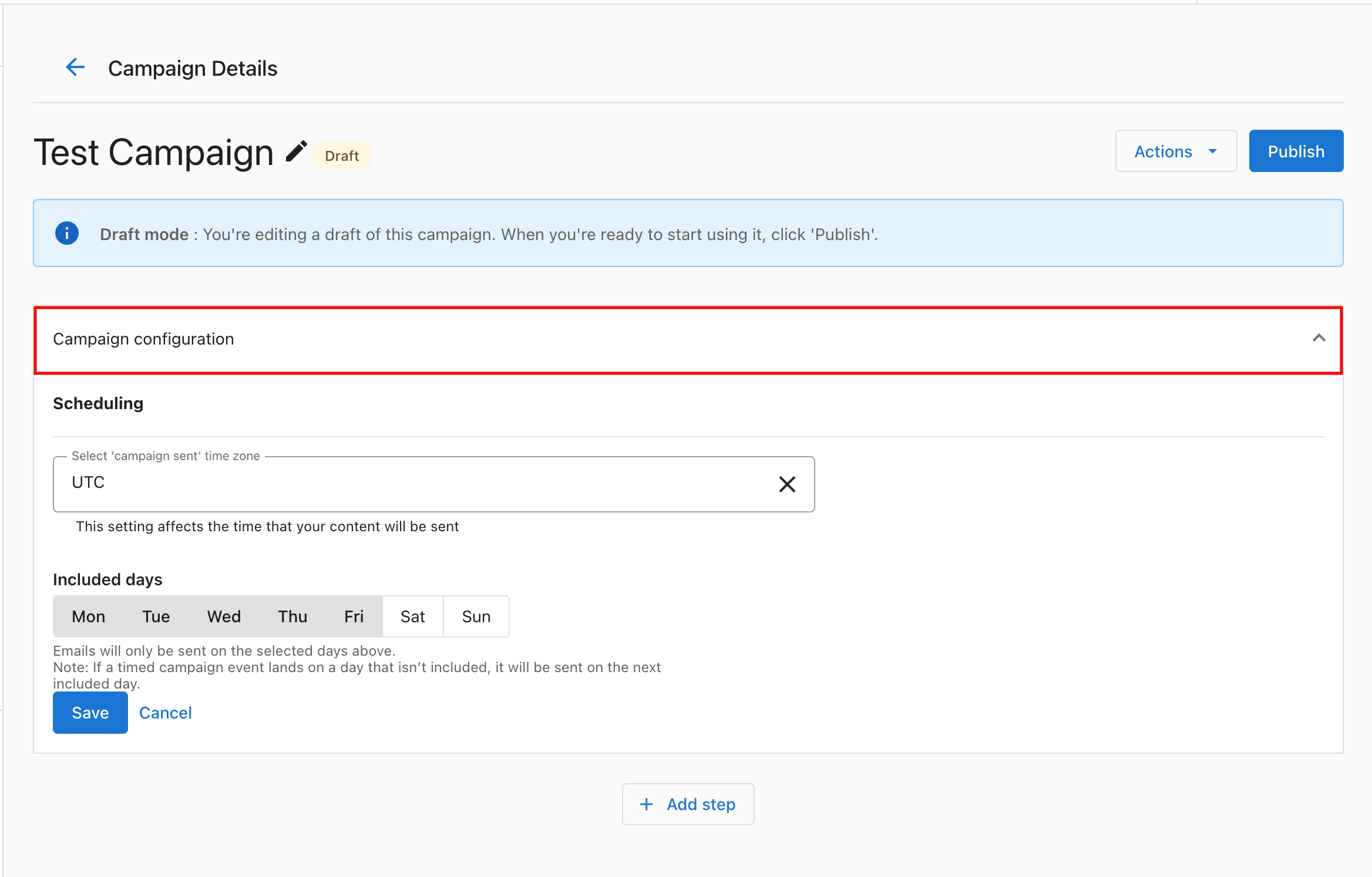 Configure campaign settings