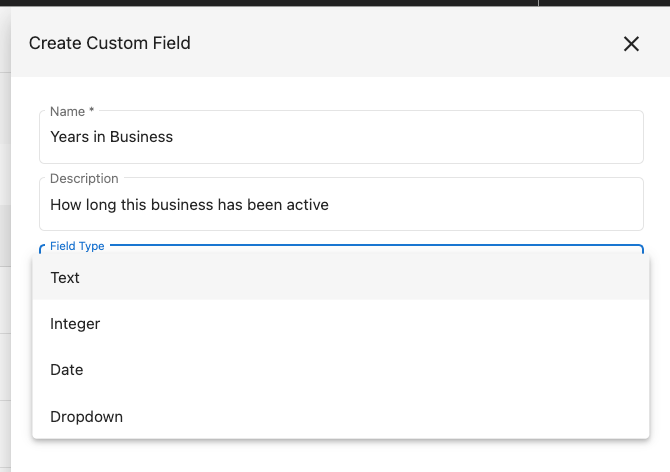 Custom Field Types