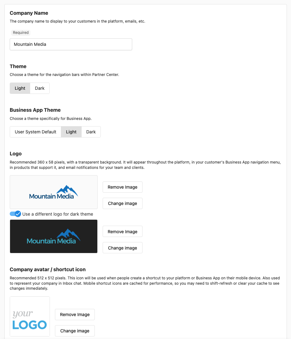 Partner branding overview