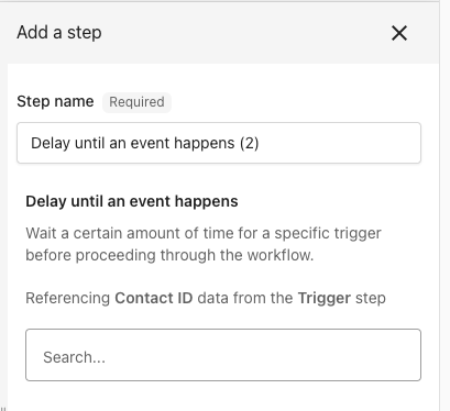 Delay Until options