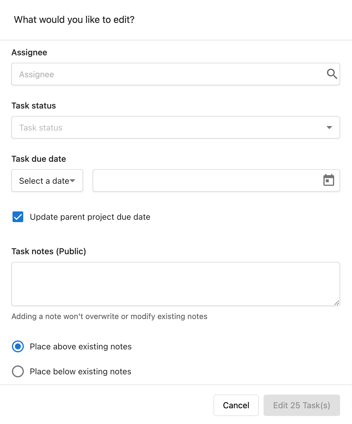 Edit Options