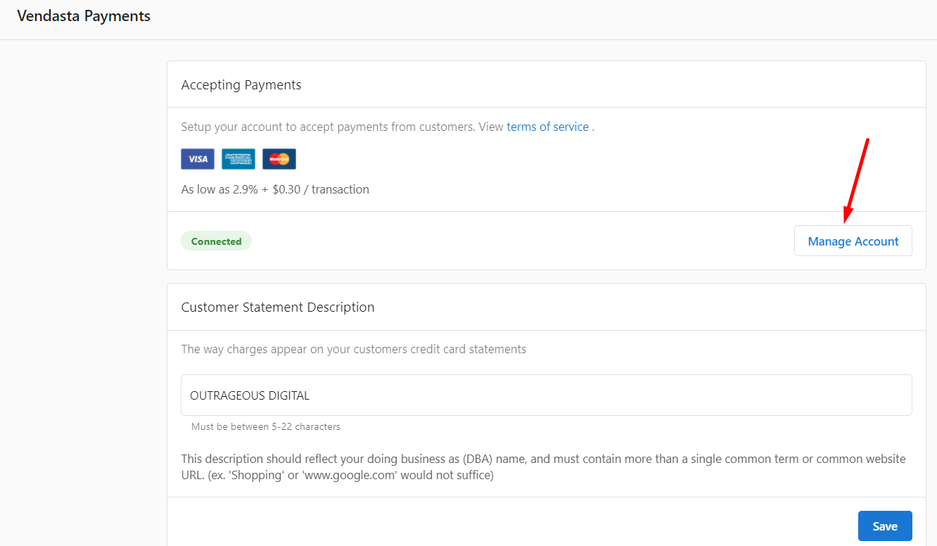 Manage Account button