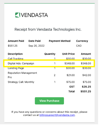Management fees on receipt
