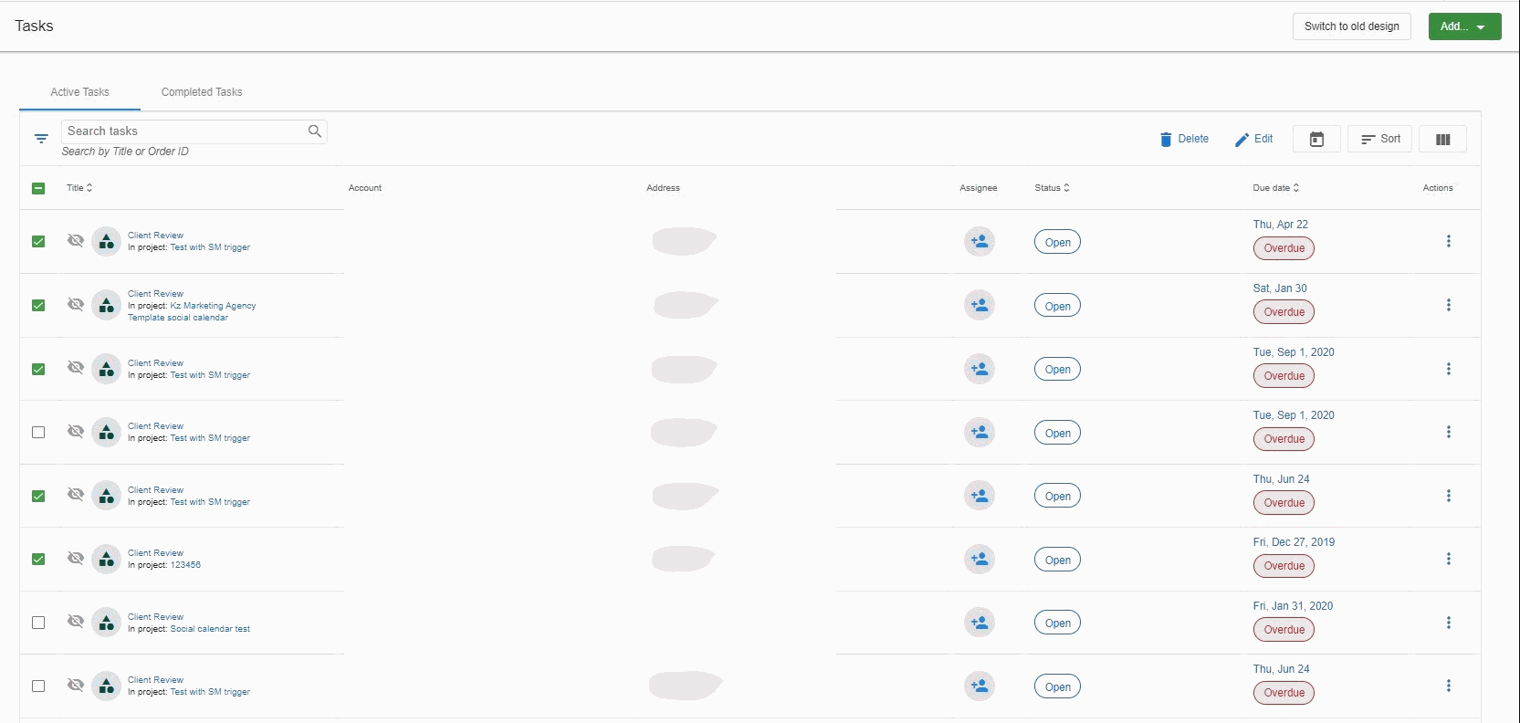 Select Tasks to Edit