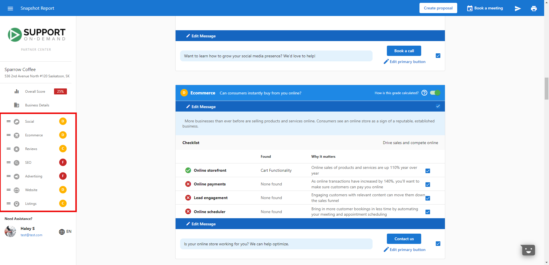 Rearranging report sections