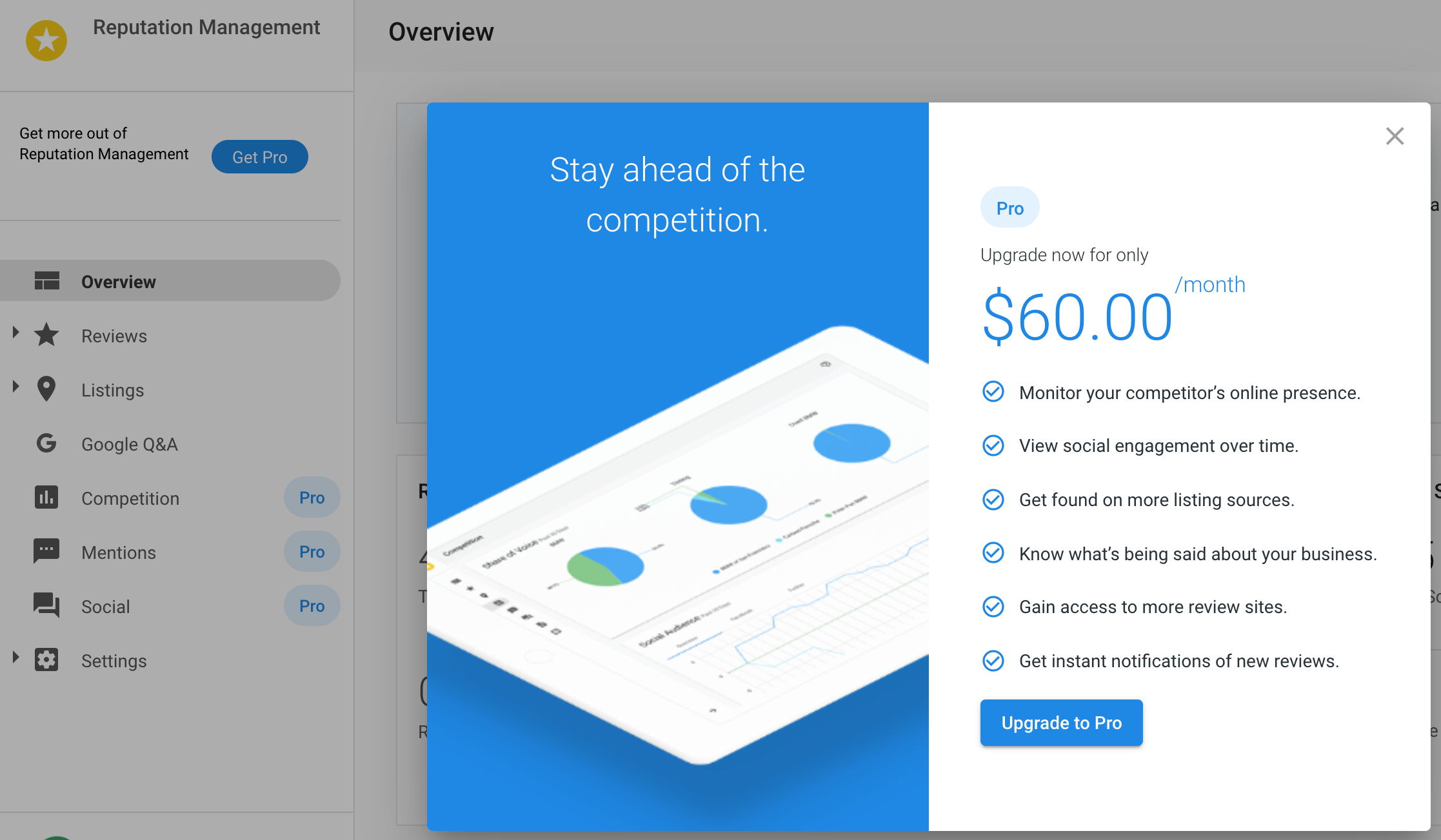 Upgrade path custom modal configuration