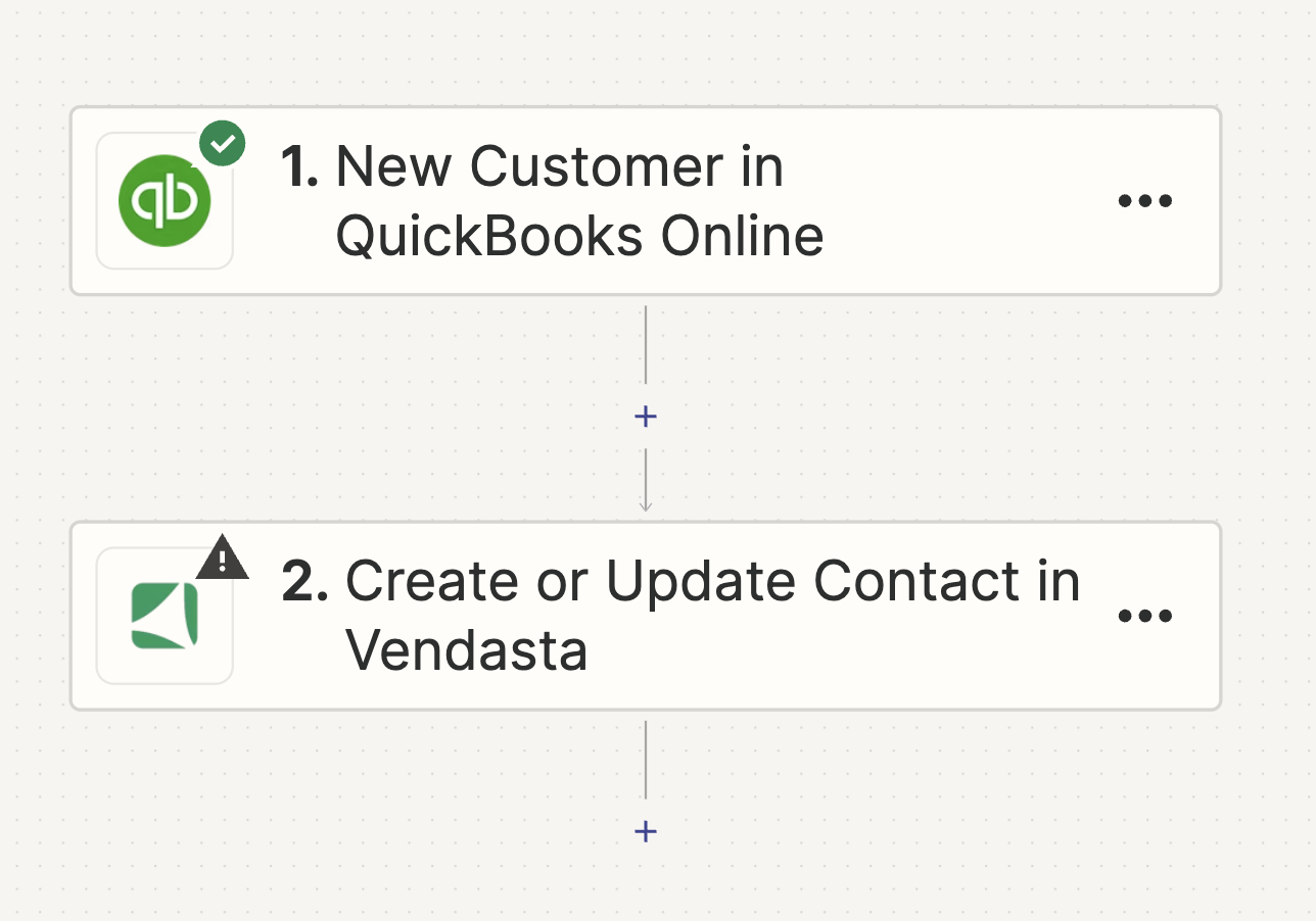 Zapier action selection