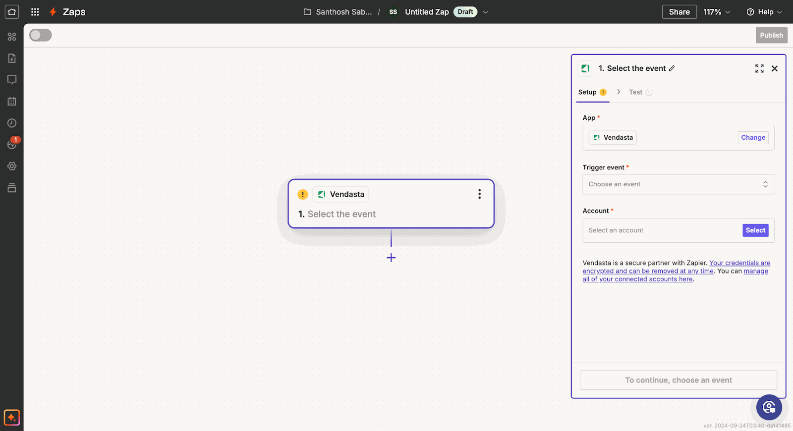 Configuración del activador de Zapier