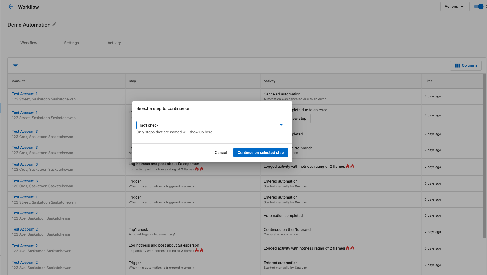 Retry modal
