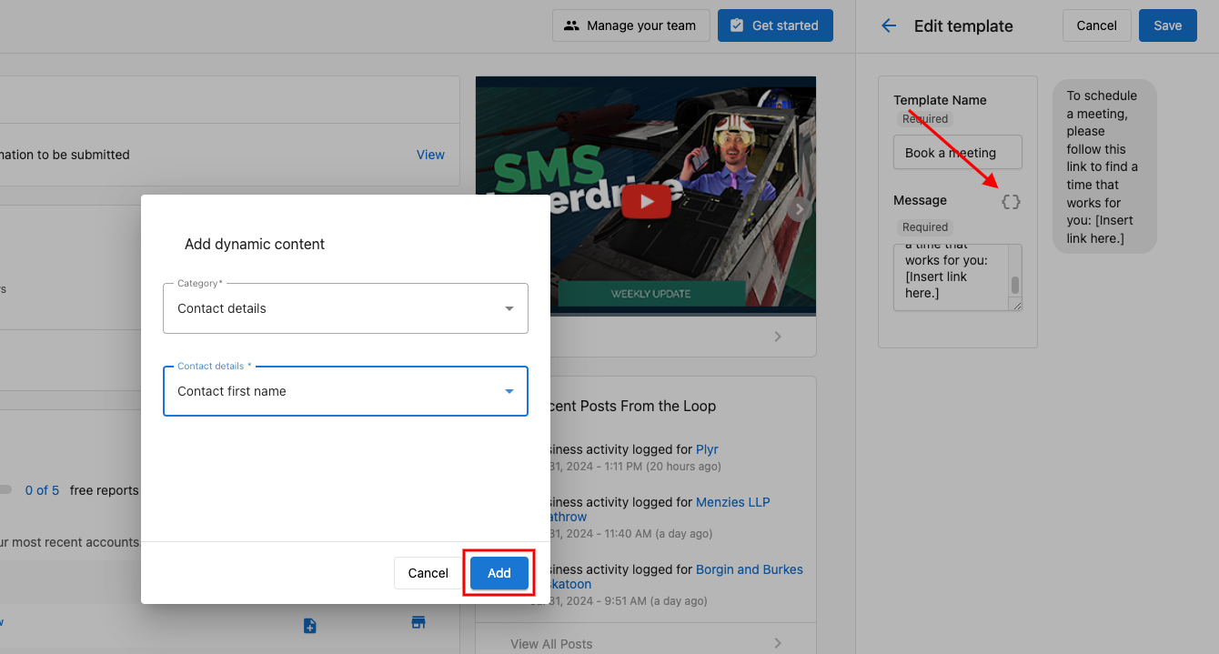 Adding dynamic components