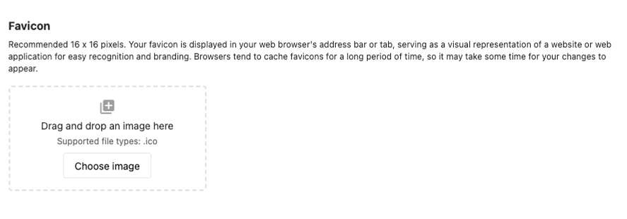 Favicon upload error message