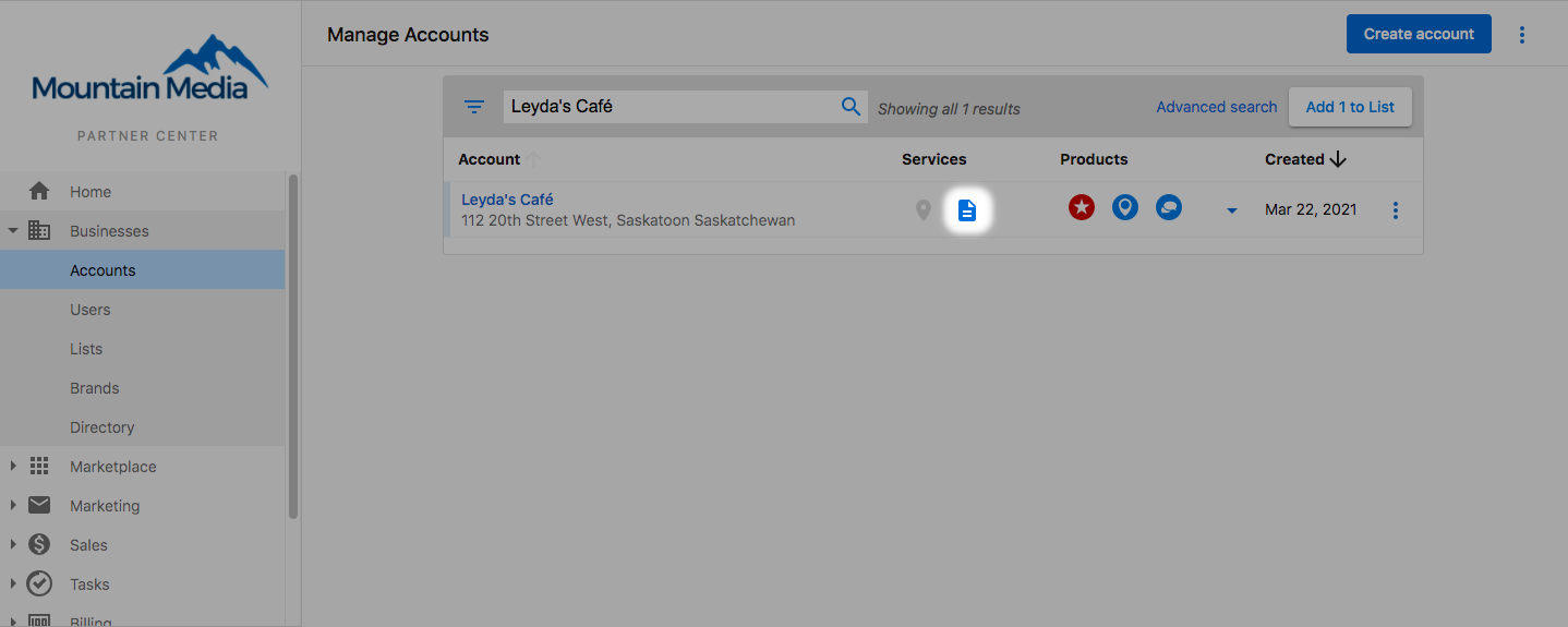 Refresh Snapshot Report via Manage Accounts