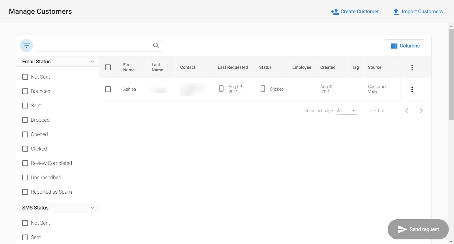 Review request status details